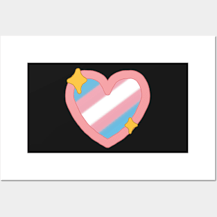 trans sparkle heart Posters and Art